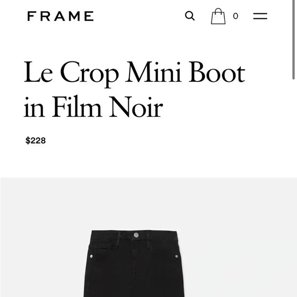 FRAME Le Crop Mini Boot in Film Noir Jeans NWT - Picture 10 of 10